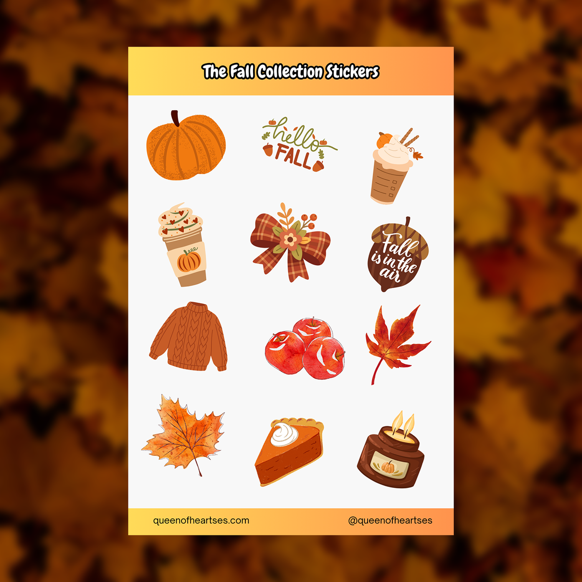 Fall Waterproof Vinyl Sticker Sheets