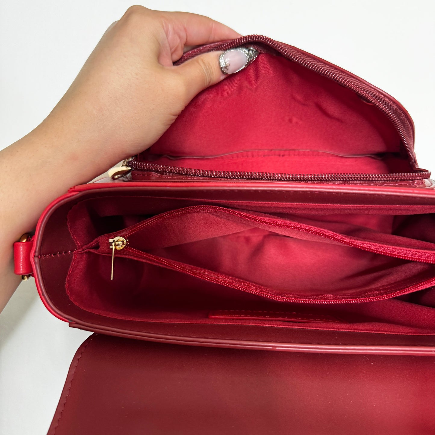 The Bun Bun Shop - Mini Red Hand Bag with Detachable Bow and Shoulder Strap