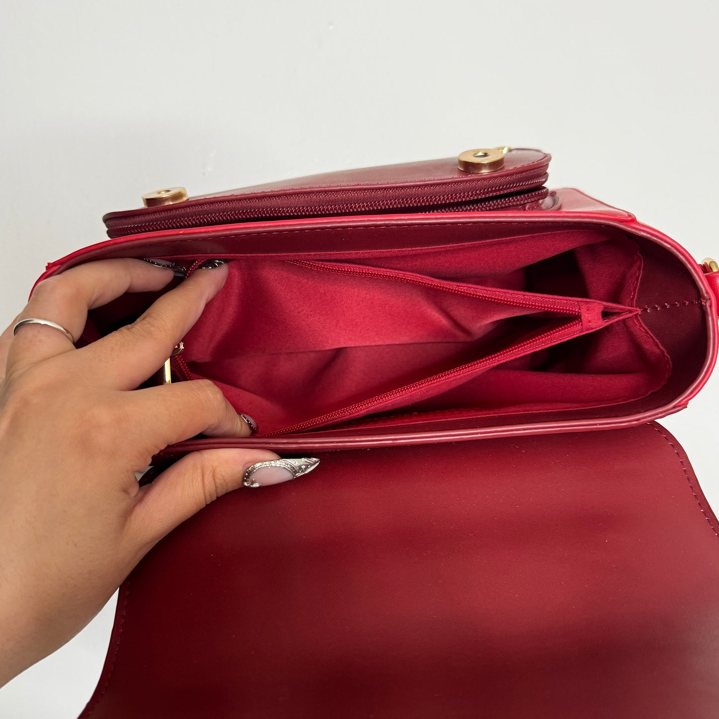 The Bun Bun Shop - Mini Red Hand Bag with Detachable Bow and Shoulder Strap