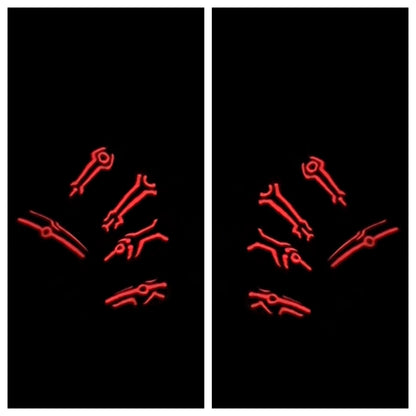 Get ready for "The Grid" with these stunning, glow in the dark press-on nails. Featuring a black base and red grid design with a glossy finish. Each set is a miniature work of art, meticulously designed and hand-painted, adding a unique flair to any occasion. No time for salon appointments? Say hello to instant glamour that’s ready whenever you are. Our durable, high-quality press-ons offer a flawless, comfortable fit and are designed to last.&nbsp;