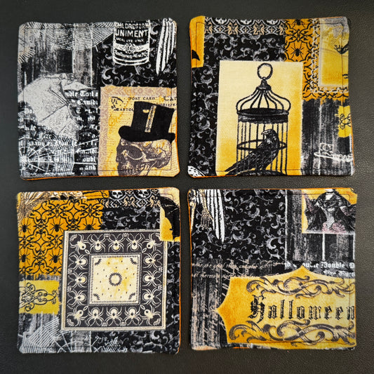 Step into a world of dark elegance and antiquarian intrigue with this stunning set of 4 handmade cotton coasters. Seamlessly blending a Victorian gothic aesthetic with classic macabre elements, these unique drink mats bring an air of sophisticated, dark fantasy storytelling to your home decor.