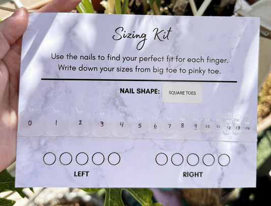 Press-On Nail Sizing Kit - Pedicure
