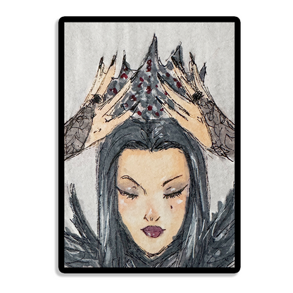 Bring custom charm to your favorite everyday items with these vibrant handmade protected stickers, featuring an original Queen of Darkness character theme.
