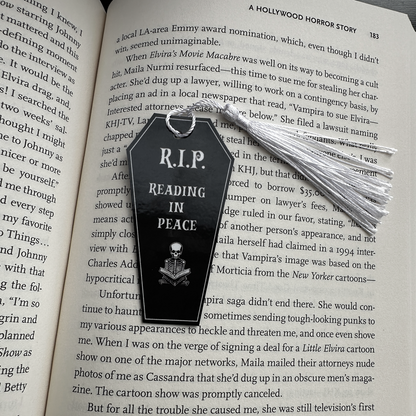 Reading in Peace Coffin Bookmark