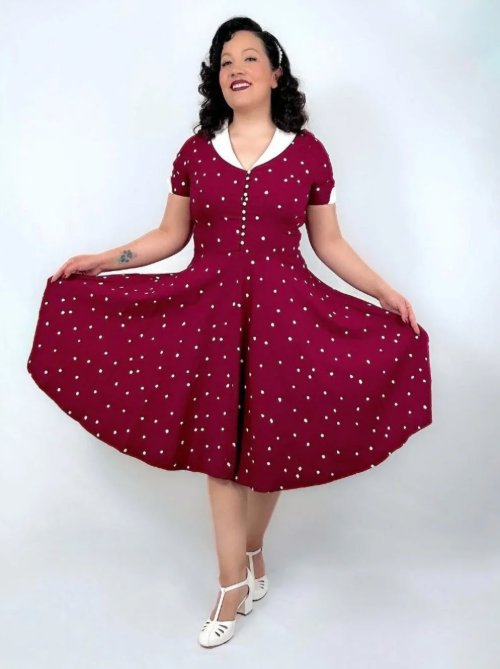 GownTown - Large - 1950s Vintage Prom Swing Dress with Pockets