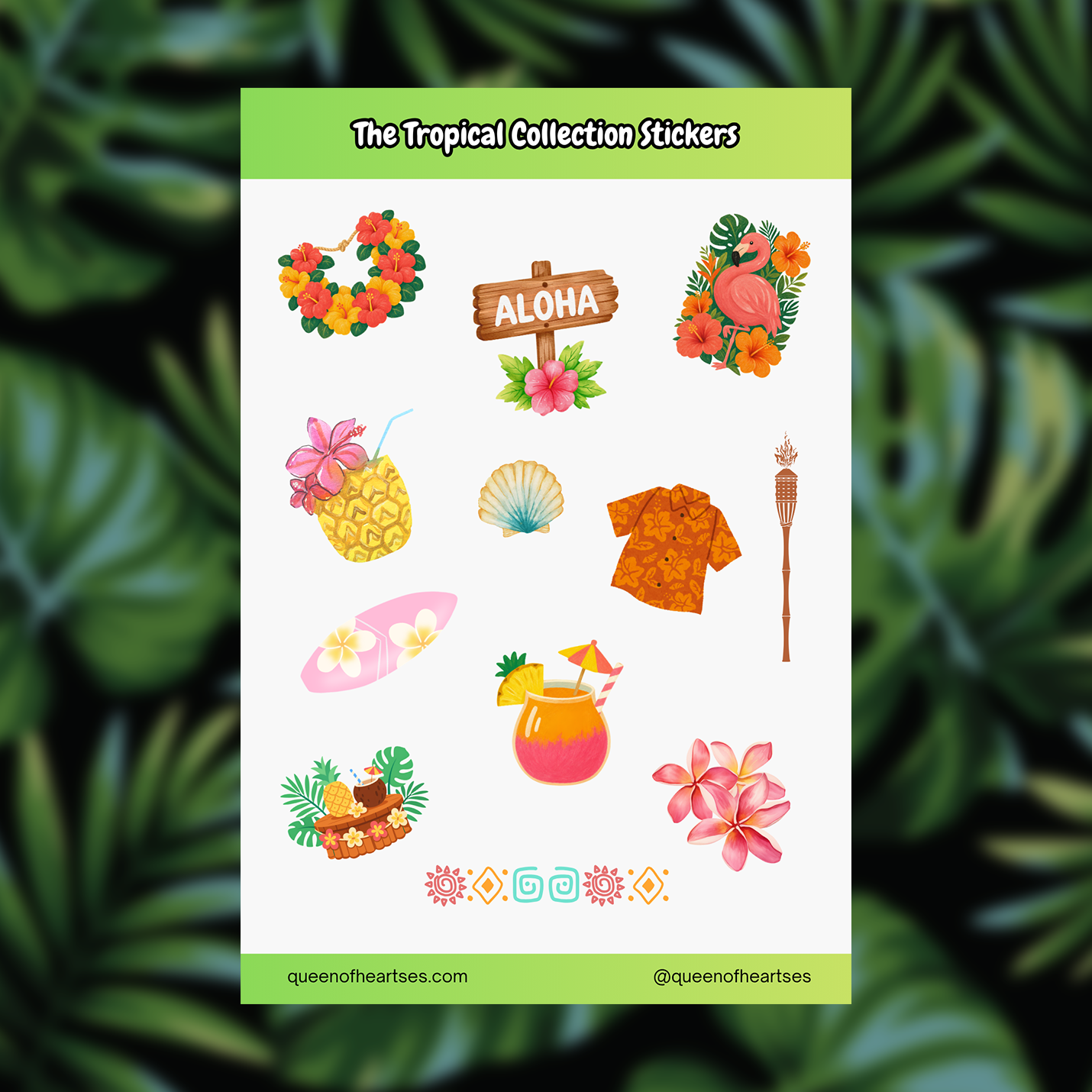 Tropical Waterproof Vinyl Sticker Sheets