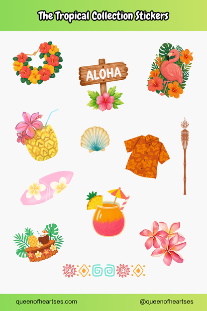 Tropical Waterproof Vinyl Sticker Sheets
