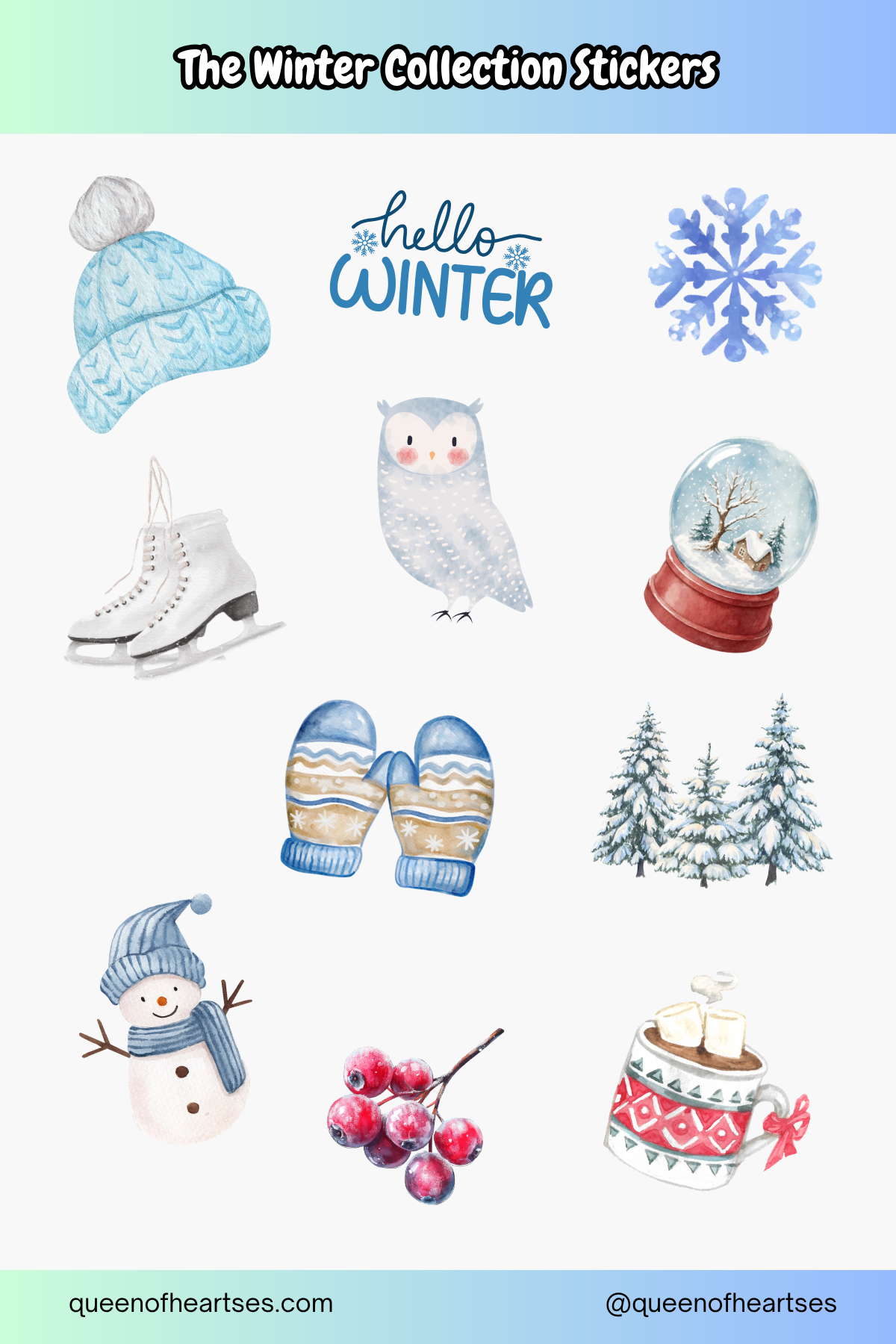 Winter Waterproof Vinyl Sticker Sheets