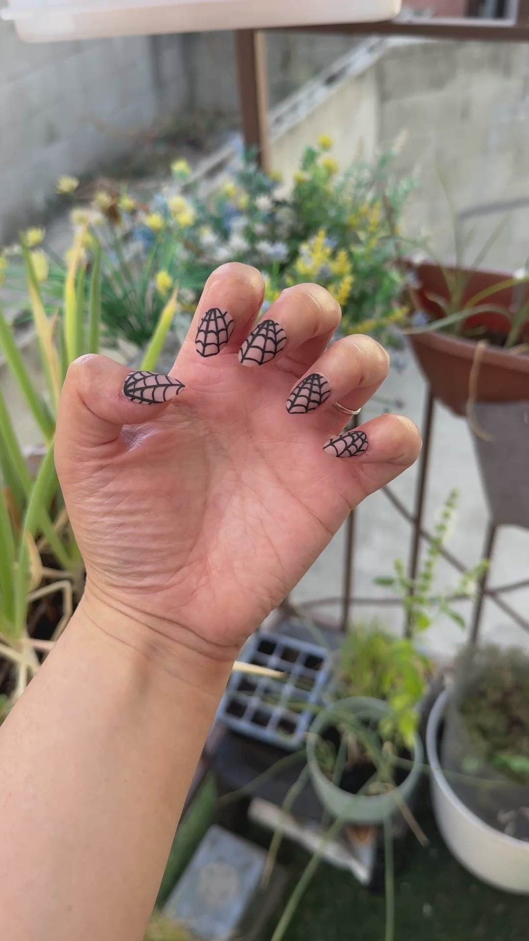 Get ready for "Nude Web" with these stunning, spiderweb design press-on nails. Featuring a nude base and black web with a matte finish. Each set is a miniature work of art, meticulously designed and hand-painted, adding a unique flair to any occasion. No time for salon appointments? Say hello to instant glamour that’s ready whenever you are. Our durable, high-quality press-ons offer a flawless, comfortable fit and are designed to last.