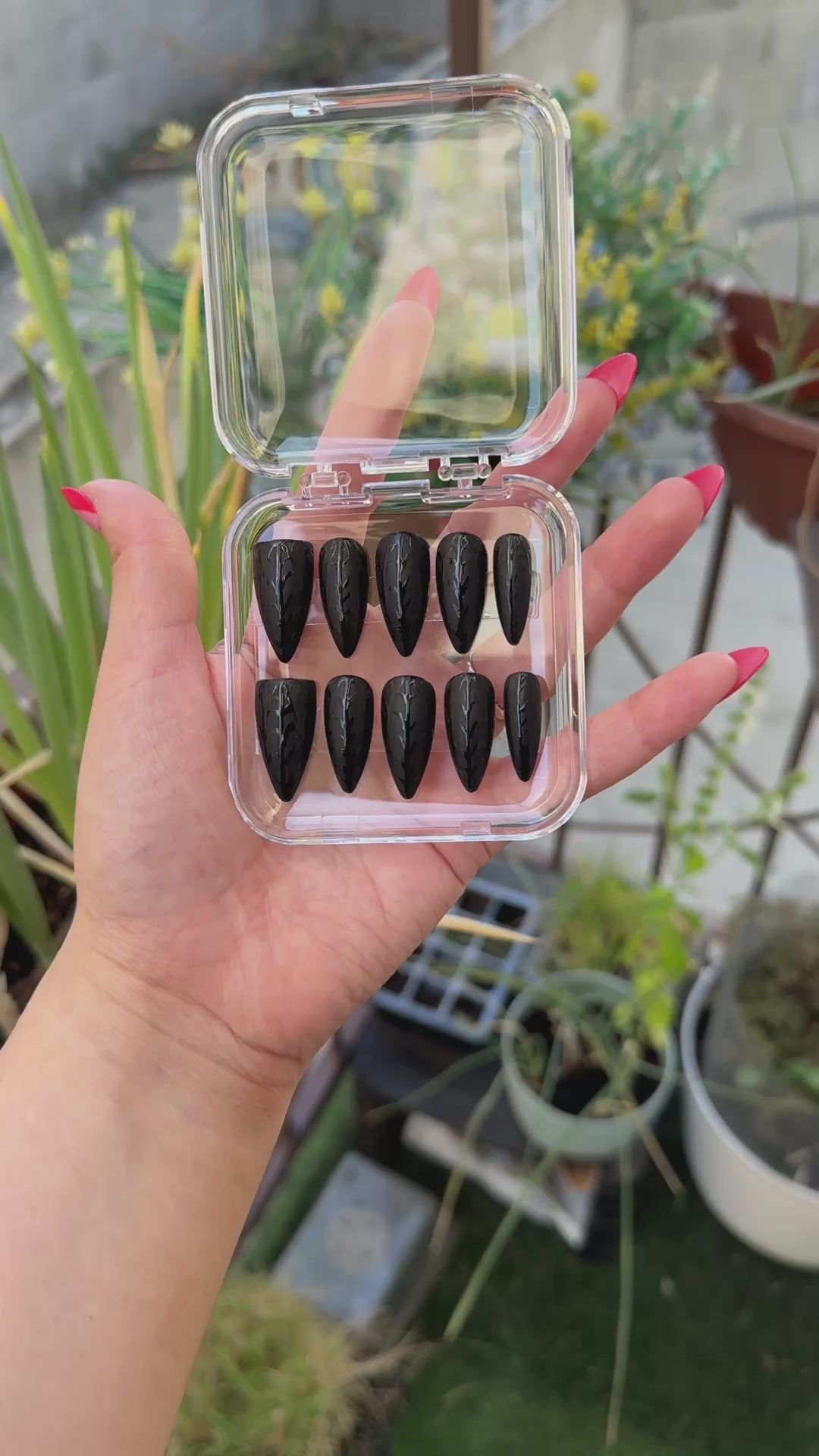 Get ready for "Black Web" with these stunning, spiderweb design press-on nails. Featuring a matte black base and a glossy black web. Each set is a miniature work of art, meticulously designed and hand-painted, adding a unique flair to any occasion. No time for salon appointments? Say hello to instant glamour that’s ready whenever you are. Our durable, high-quality press-ons offer a flawless, comfortable fit and are designed to last.