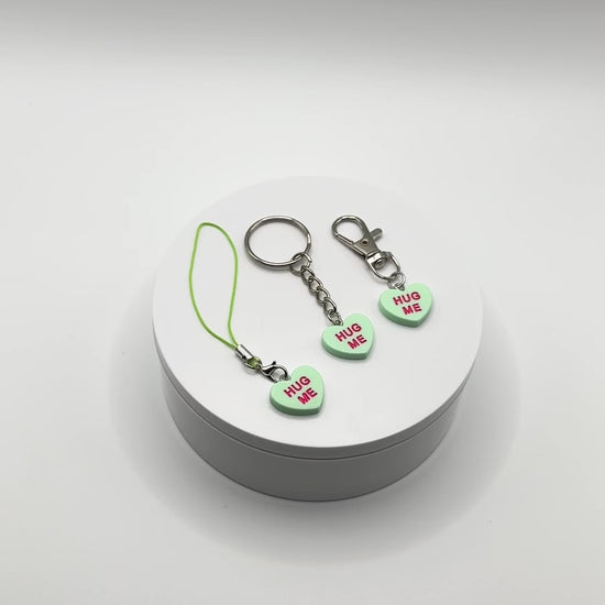 Add a touch of sweetness to your everyday! Our green candy heart phone charm and keychain is the perfect accessory for Valentine’s Day and beyond. Cute, durable, and versatile, it’s the perfect gift for yourself or a loved one.