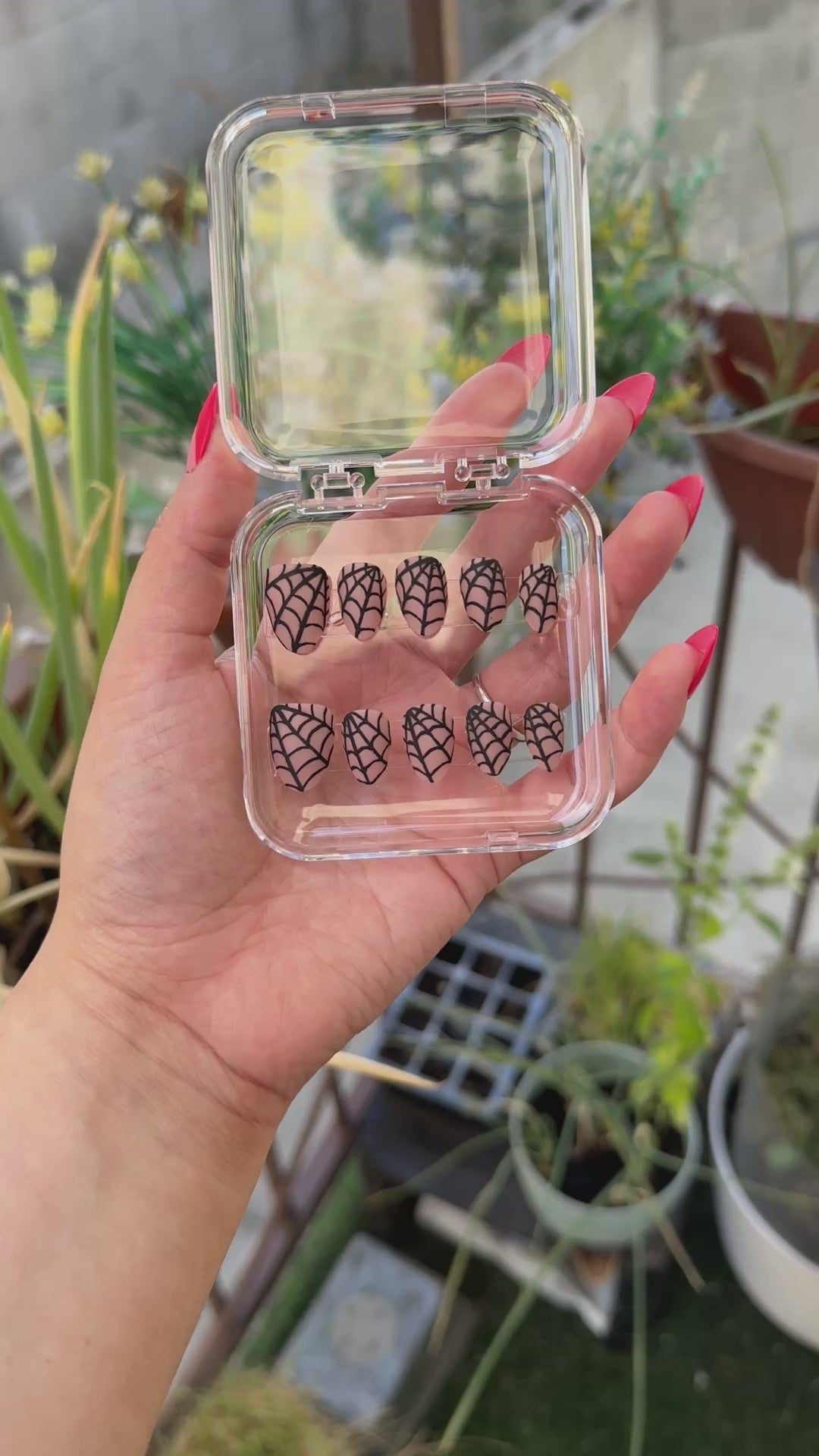 Get ready for "Nude Web" with these stunning, spiderweb design press-on nails. Featuring a nude base and black web with a matte finish. Each set is a miniature work of art, meticulously designed and hand-painted, adding a unique flair to any occasion. No time for salon appointments? Say hello to instant glamour that’s ready whenever you are. Our durable, high-quality press-ons offer a flawless, comfortable fit and are designed to last.