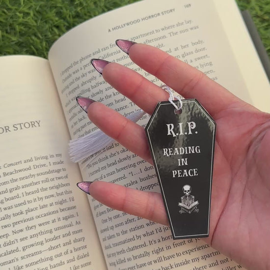 Reading in Peace Coffin Bookmark