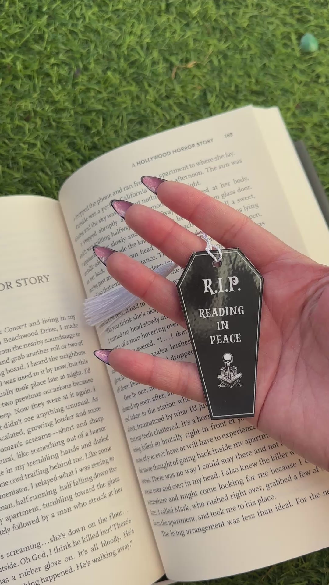 Reading in Peace Coffin Bookmark